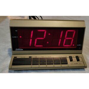 Sunbeam Digital LED Alarm Clock model WE38 - Vintage